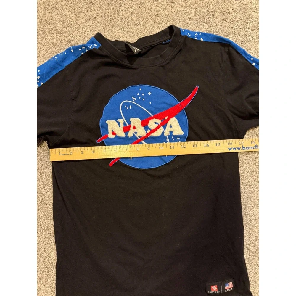 Southpole‎ NASA Logo Graphic T Shirt Mens Small Black Blue Space